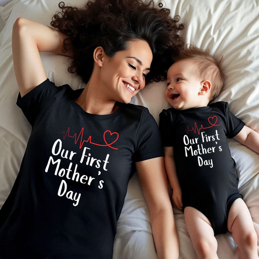 Heartbeat First Mother's Day Matching Shirts