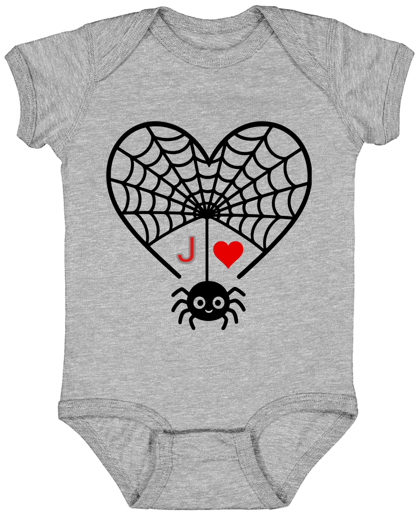 Personalized First Initial - Heart Spider Web Matching Family Shirts