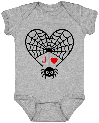 Personalized First Initial - Heart Spider Web Matching Family Shirts