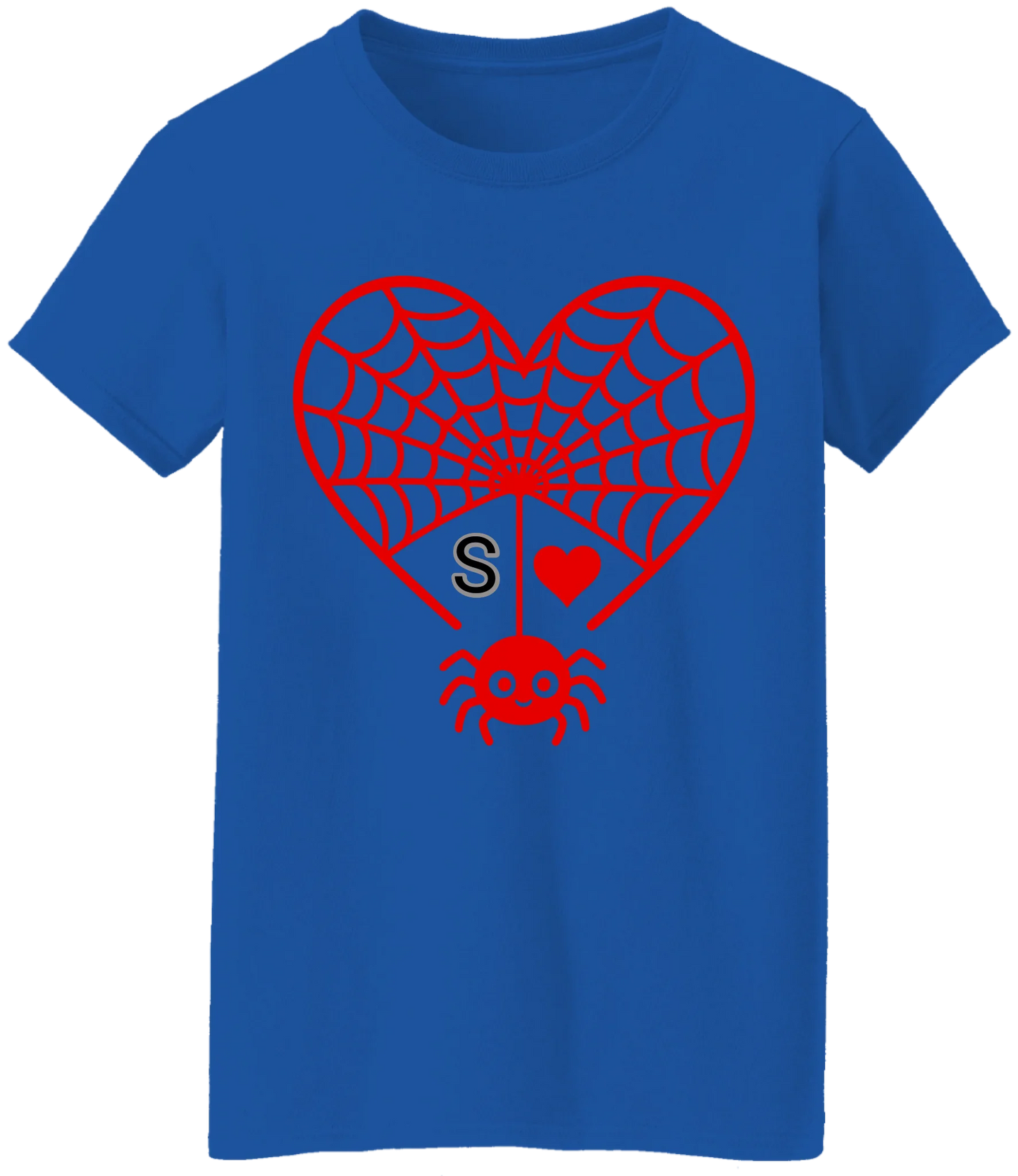 Personalized First Initial - Heart Spider Web Matching Family Shirts - RD