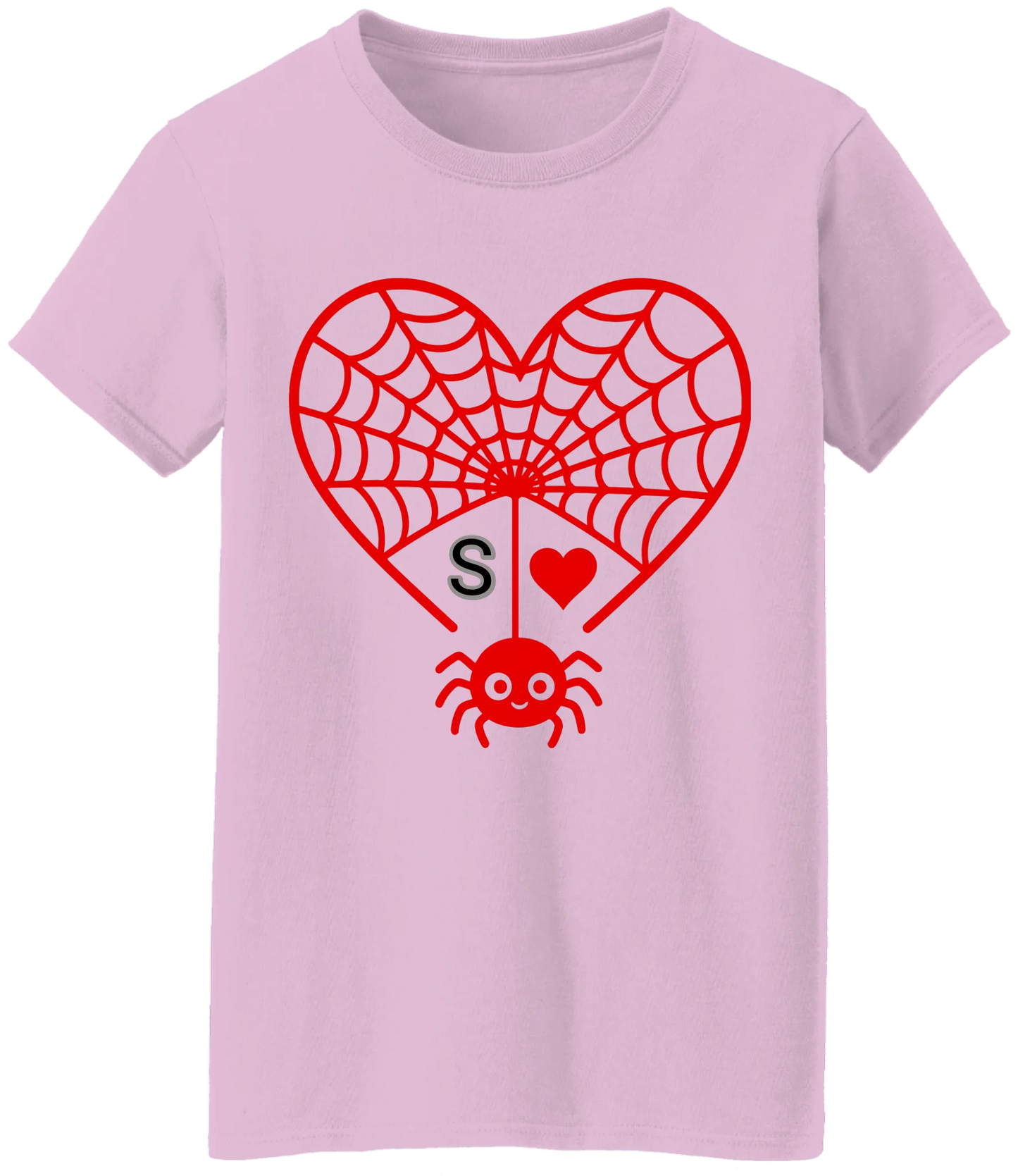 Personalized First Initial - Heart Spider Web Matching Family Shirts - RD
