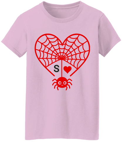 Personalized First Initial - Heart Spider Web Matching Family Shirts - RD