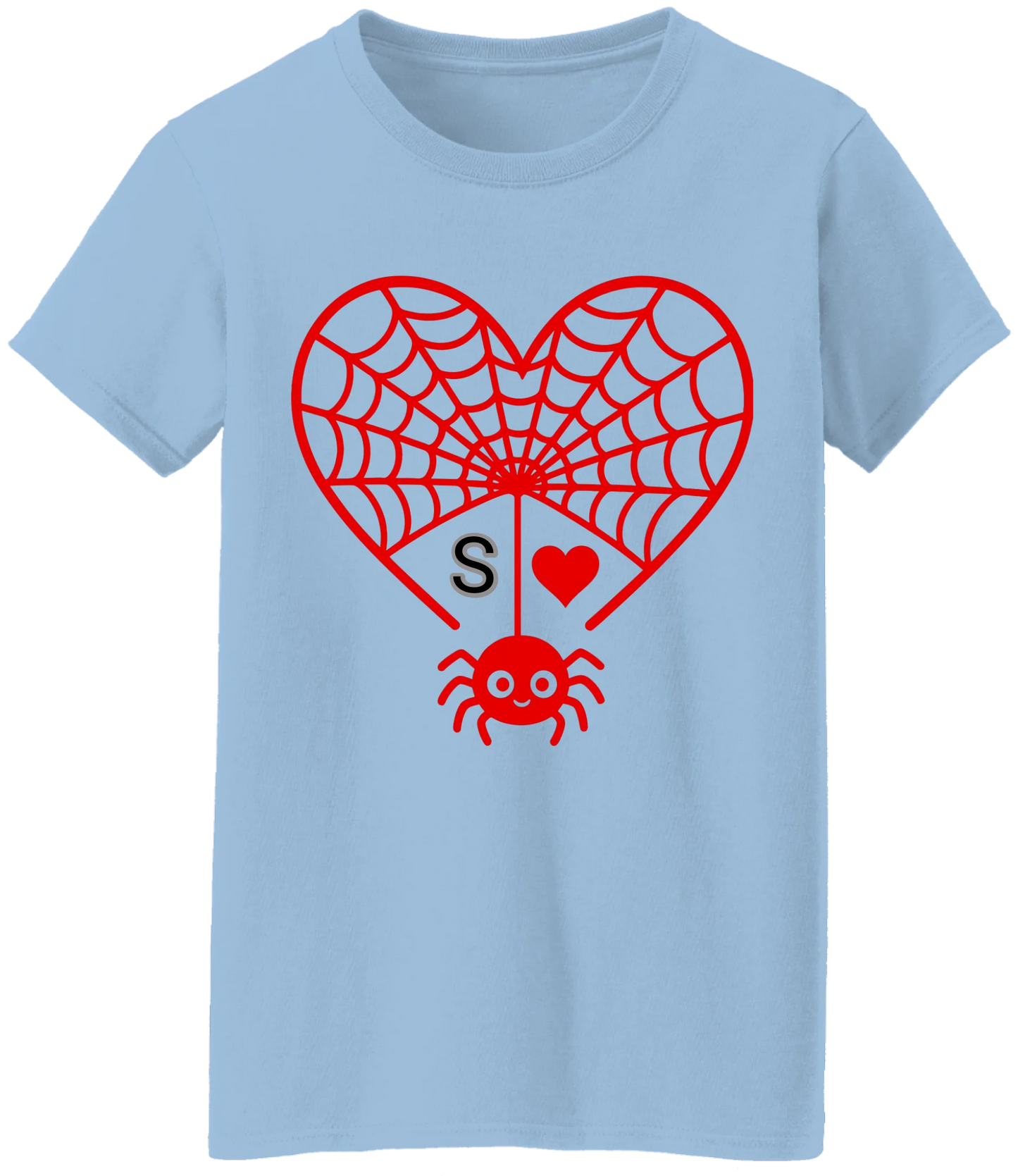 Personalized First Initial - Heart Spider Web Matching Family Shirts - RD