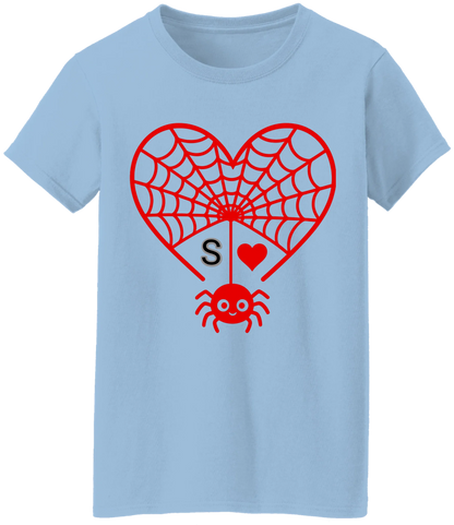Personalized First Initial - Heart Spider Web Matching Family Shirts - RD