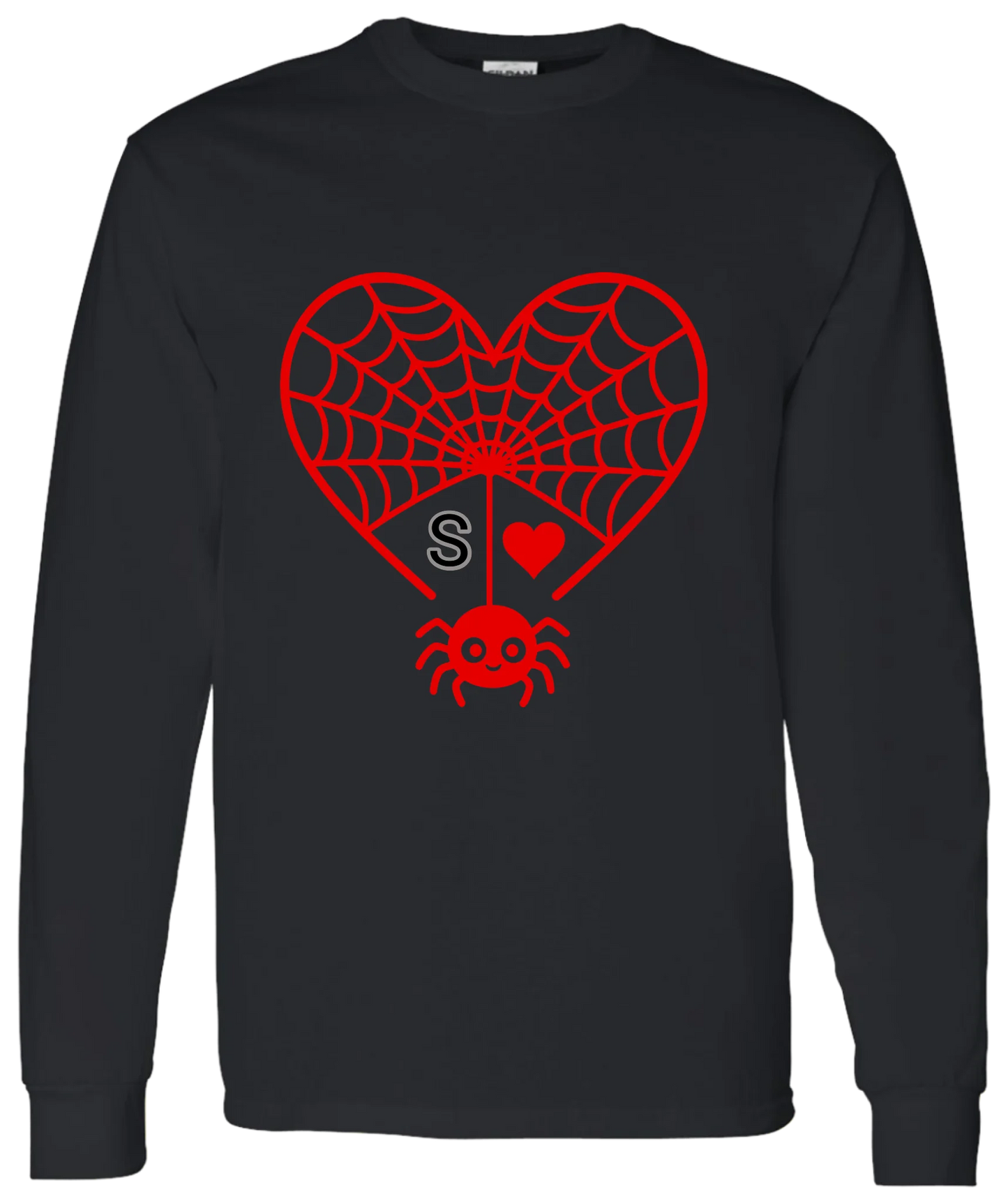 Personalized First Initial - Heart Spider Web Matching Family Shirts - RD