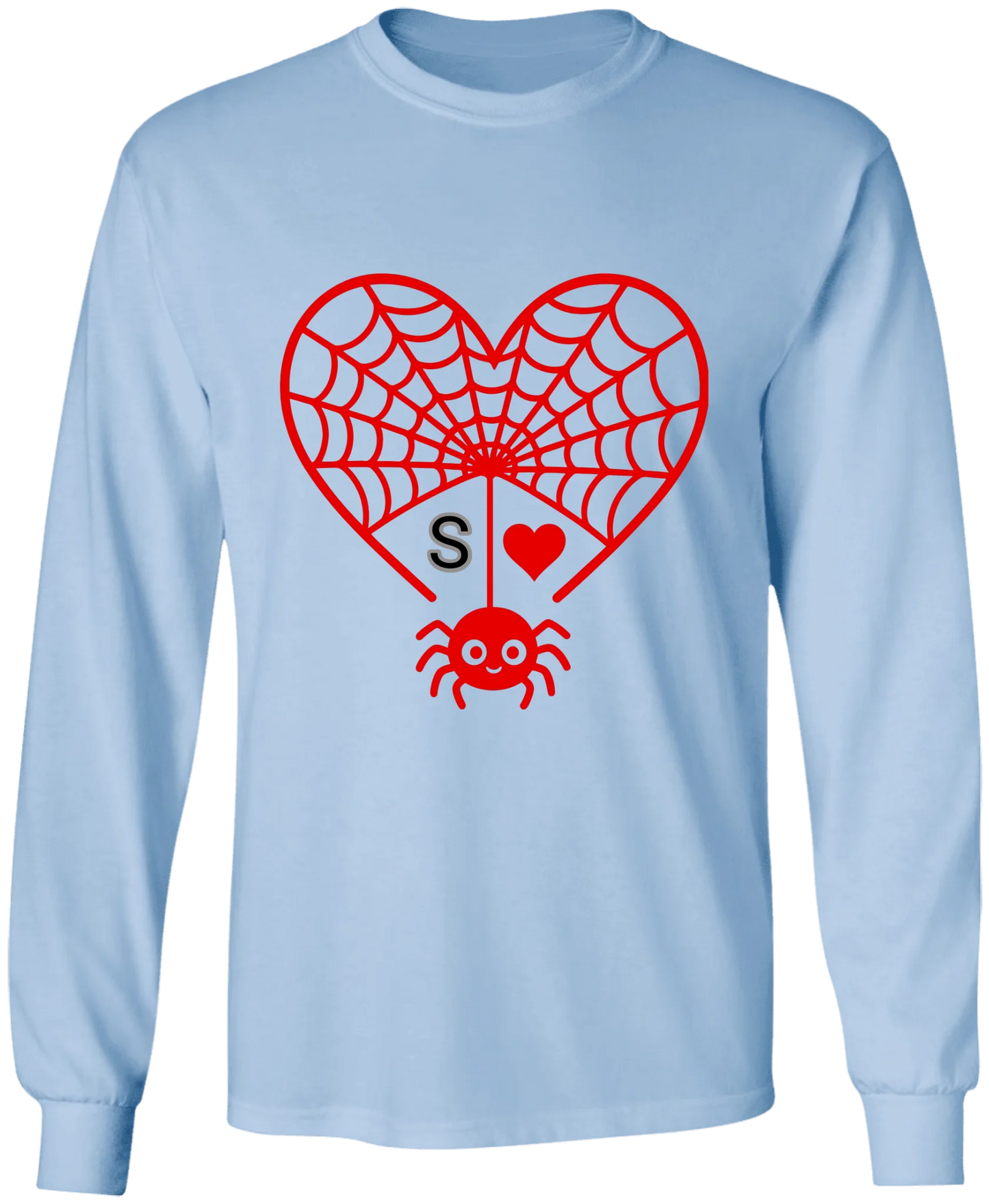 Personalized First Initial - Heart Spider Web Matching Family Shirts - RD
