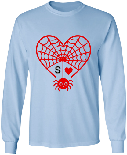 Personalized First Initial - Heart Spider Web Matching Family Shirts - RD