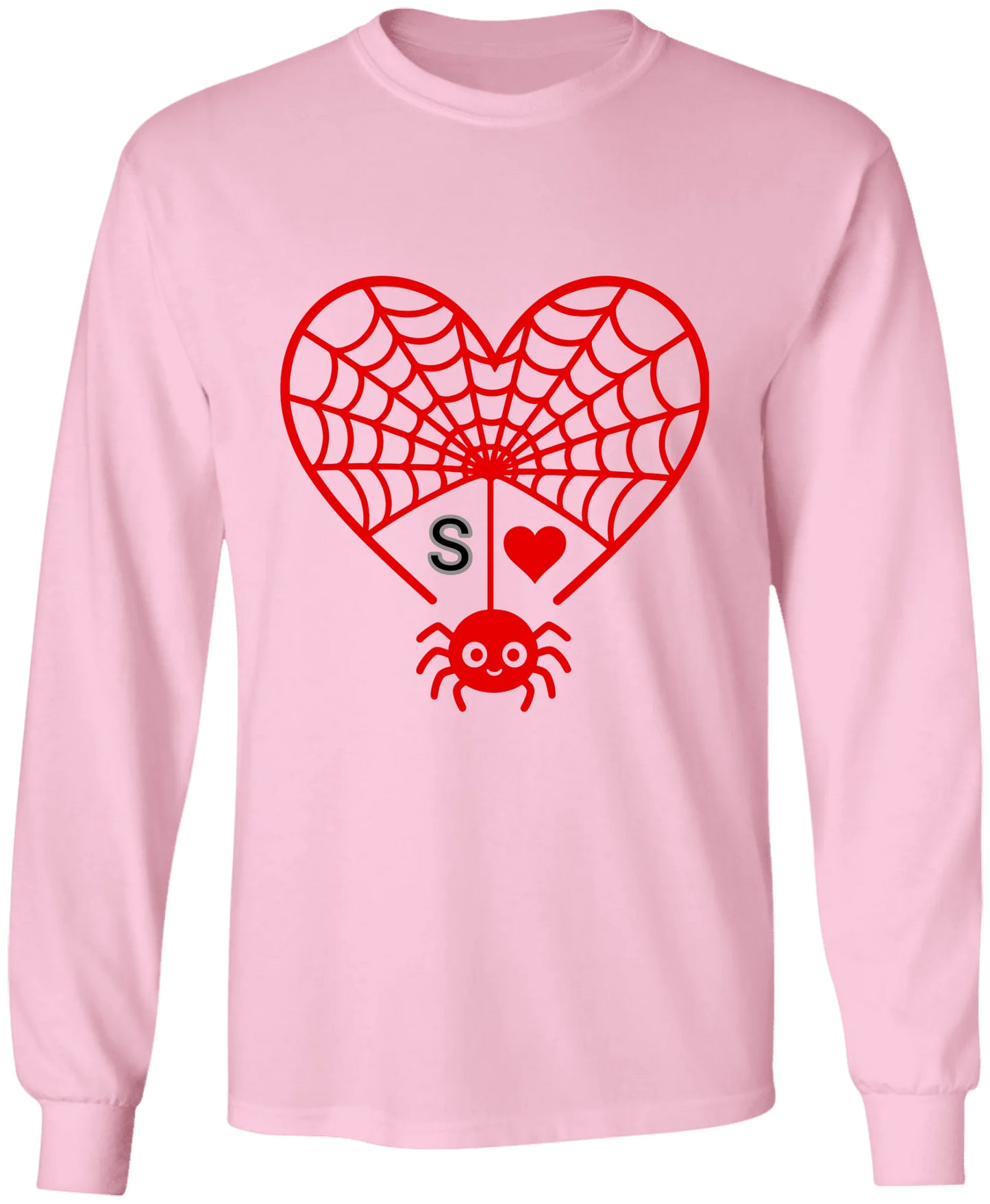 Personalized First Initial - Heart Spider Web Matching Family Shirts - RD