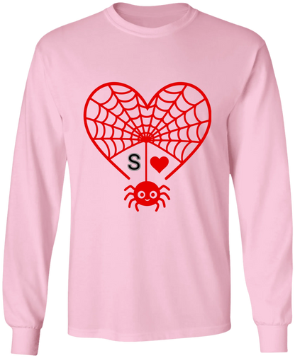Personalized First Initial - Heart Spider Web Matching Family Shirts - RD