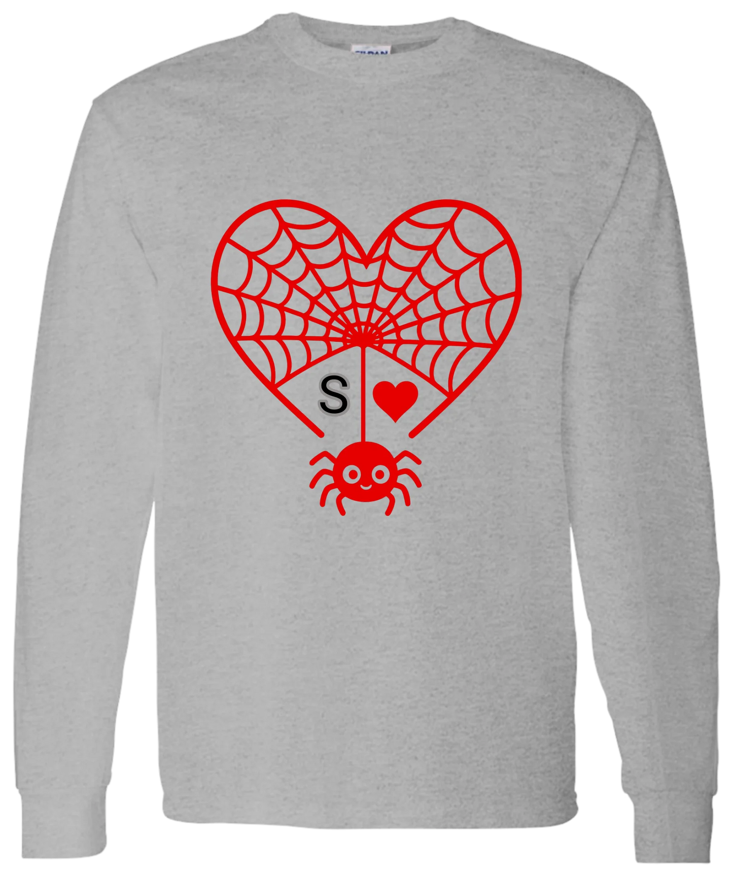 Personalized First Initial - Heart Spider Web Matching Family Shirts - RD