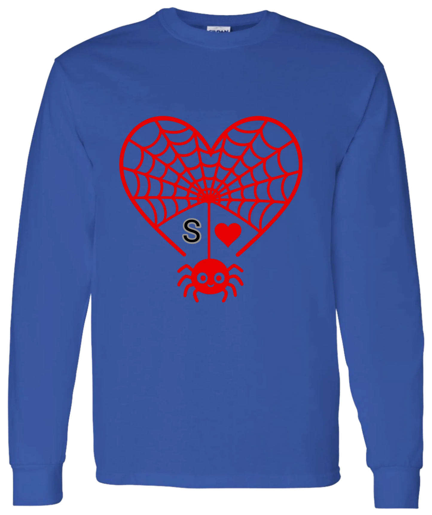 Personalized First Initial - Heart Spider Web Matching Family Shirts - RD