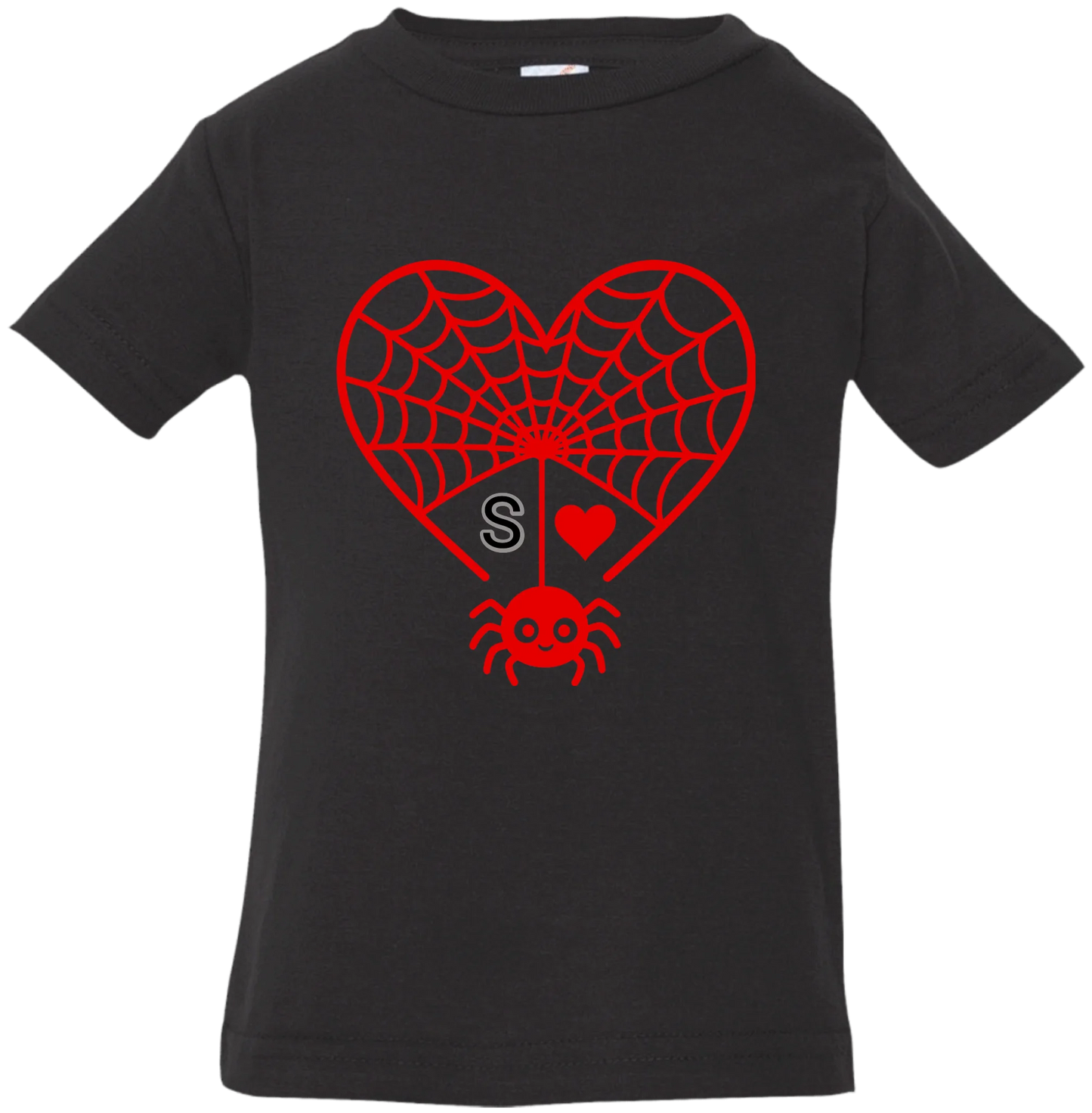 Personalized First Initial - Heart Spider Web Matching Family Shirts - RD