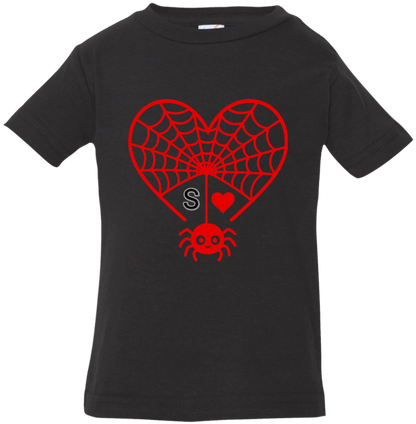 Personalized First Initial - Heart Spider Web Matching Family Shirts - RD