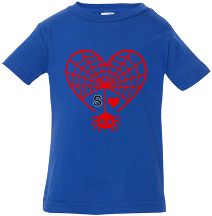 Personalized First Initial - Heart Spider Web Matching Family Shirts - RD