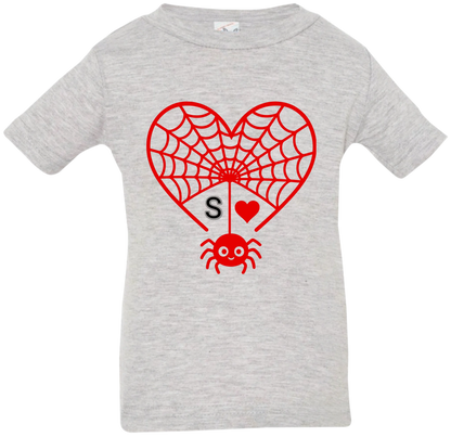 Personalized First Initial - Heart Spider Web Matching Family Shirts - RD