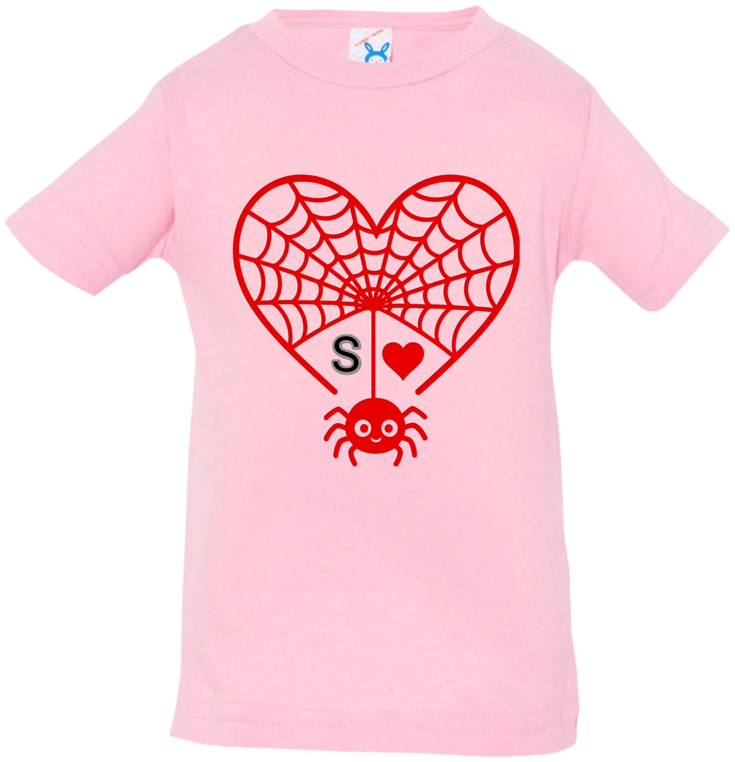 Personalized First Initial - Heart Spider Web Matching Family Shirts - RD