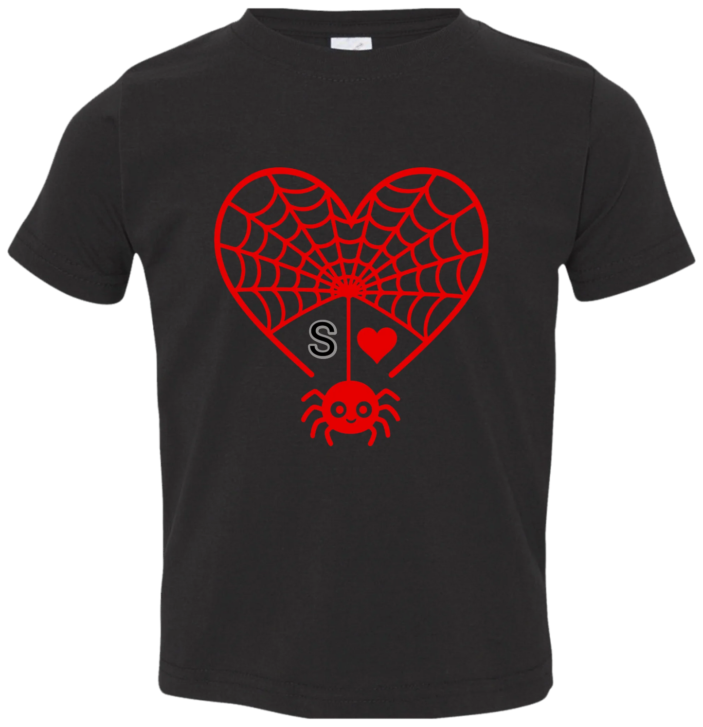Personalized First Initial - Heart Spider Web Matching Family Shirts - RD