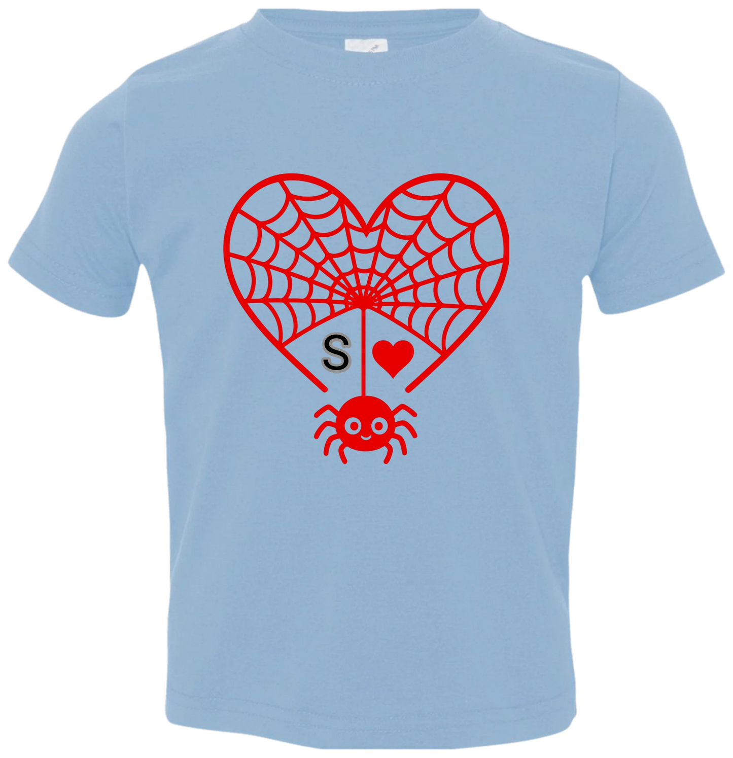 Personalized First Initial - Heart Spider Web Matching Family Shirts - RD