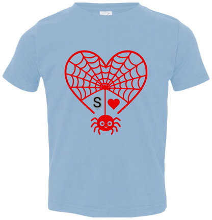 Personalized First Initial - Heart Spider Web Matching Family Shirts - RD