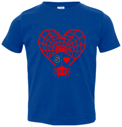 Personalized First Initial - Heart Spider Web Matching Family Shirts - RD