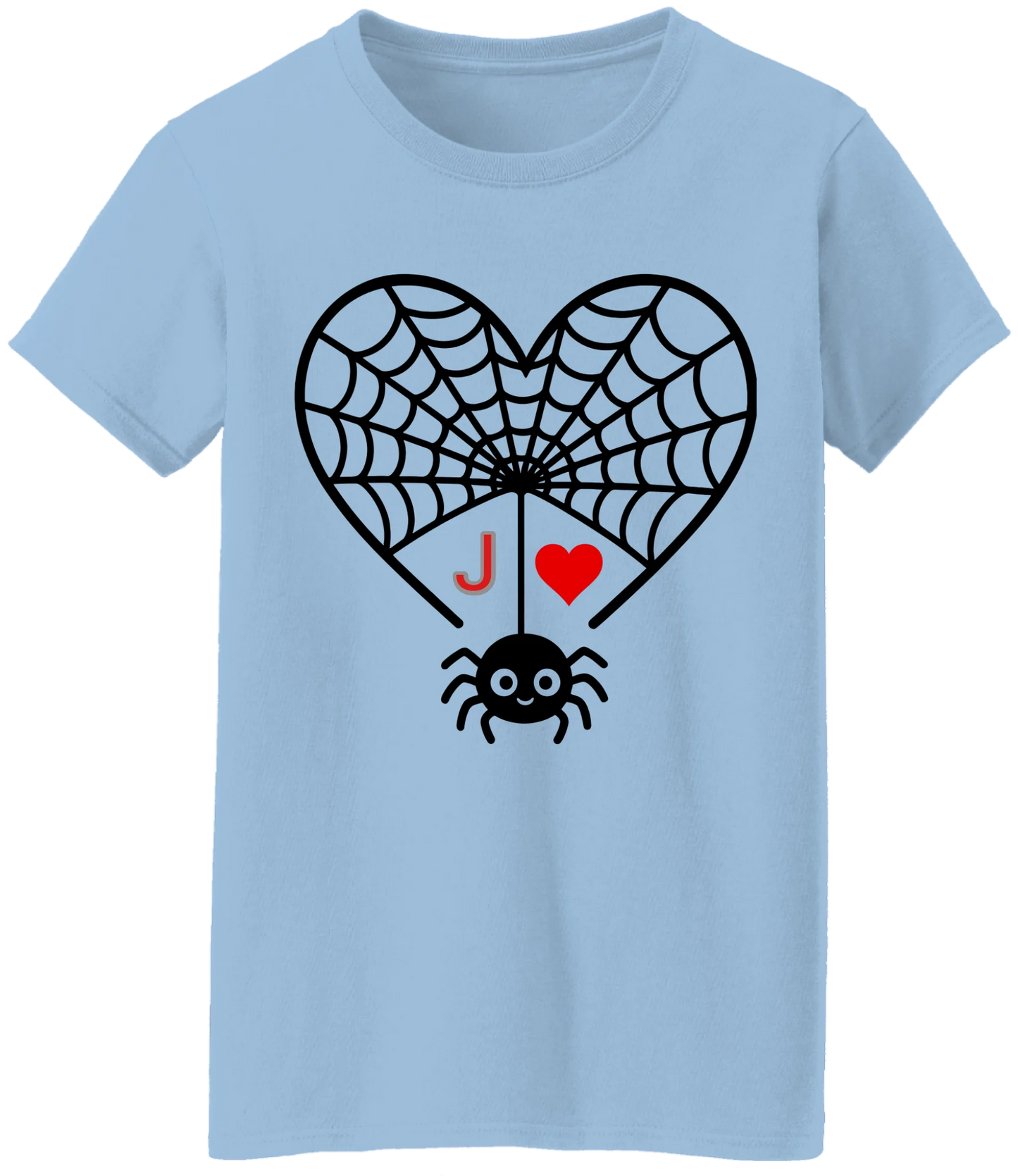 Personalized First Initial - Heart Spider Web Matching Family Shirts