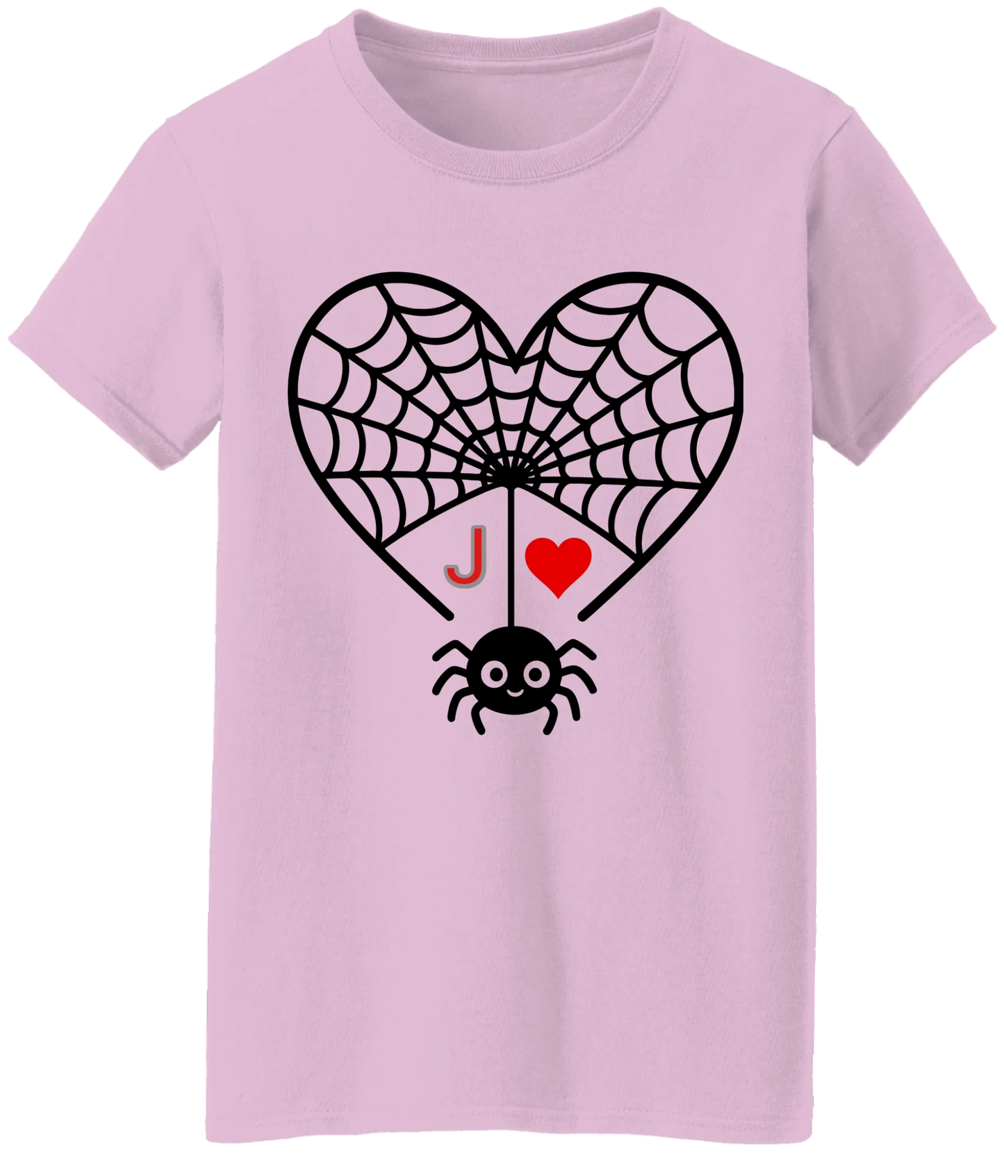 Personalized First Initial - Heart Spider Web Matching Family Shirts