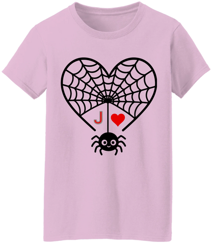 Personalized First Initial - Heart Spider Web Matching Family Shirts