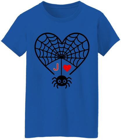Personalized First Initial - Heart Spider Web Matching Family Shirts