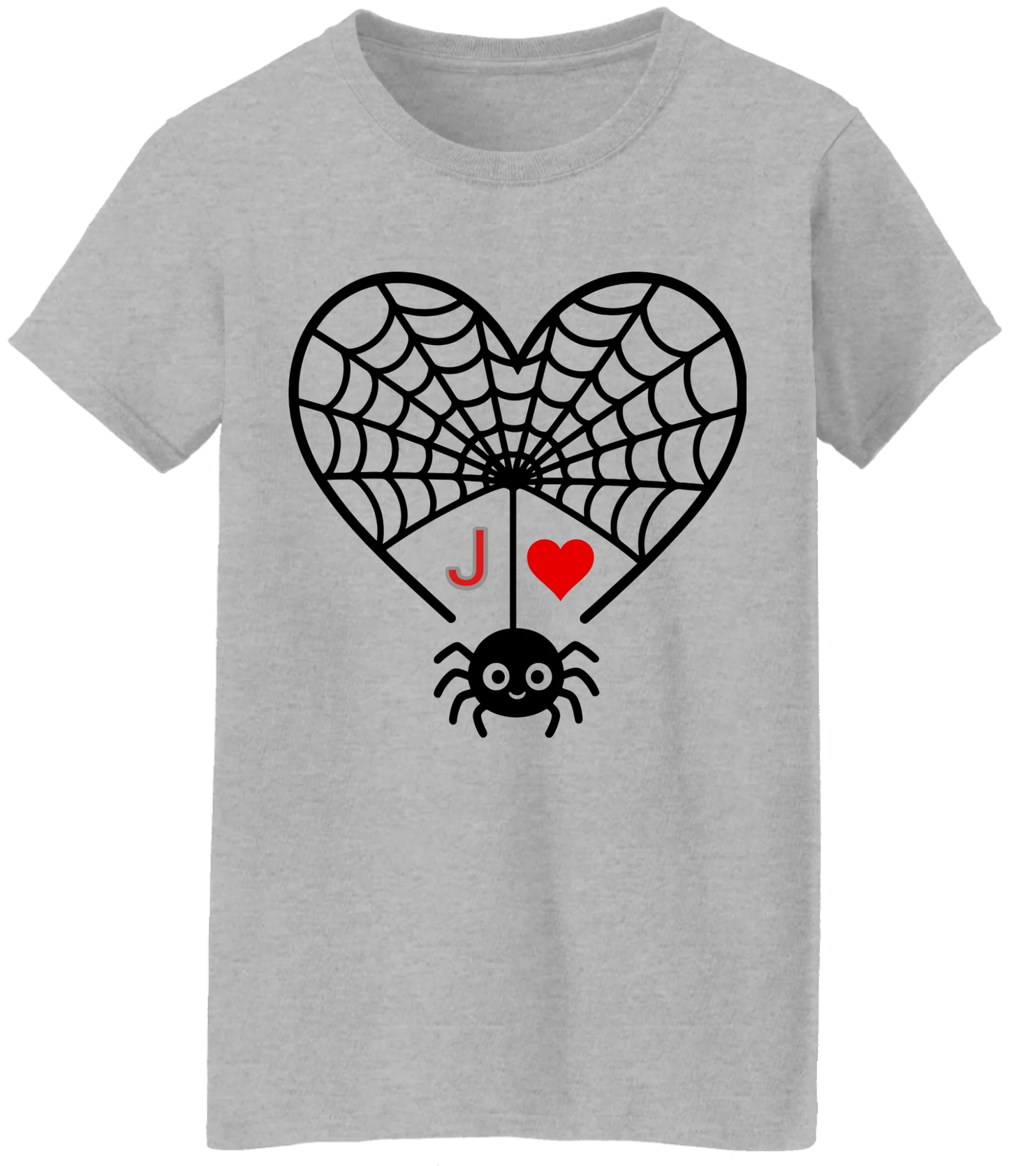 Personalized First Initial - Heart Spider Web Matching Family Shirts