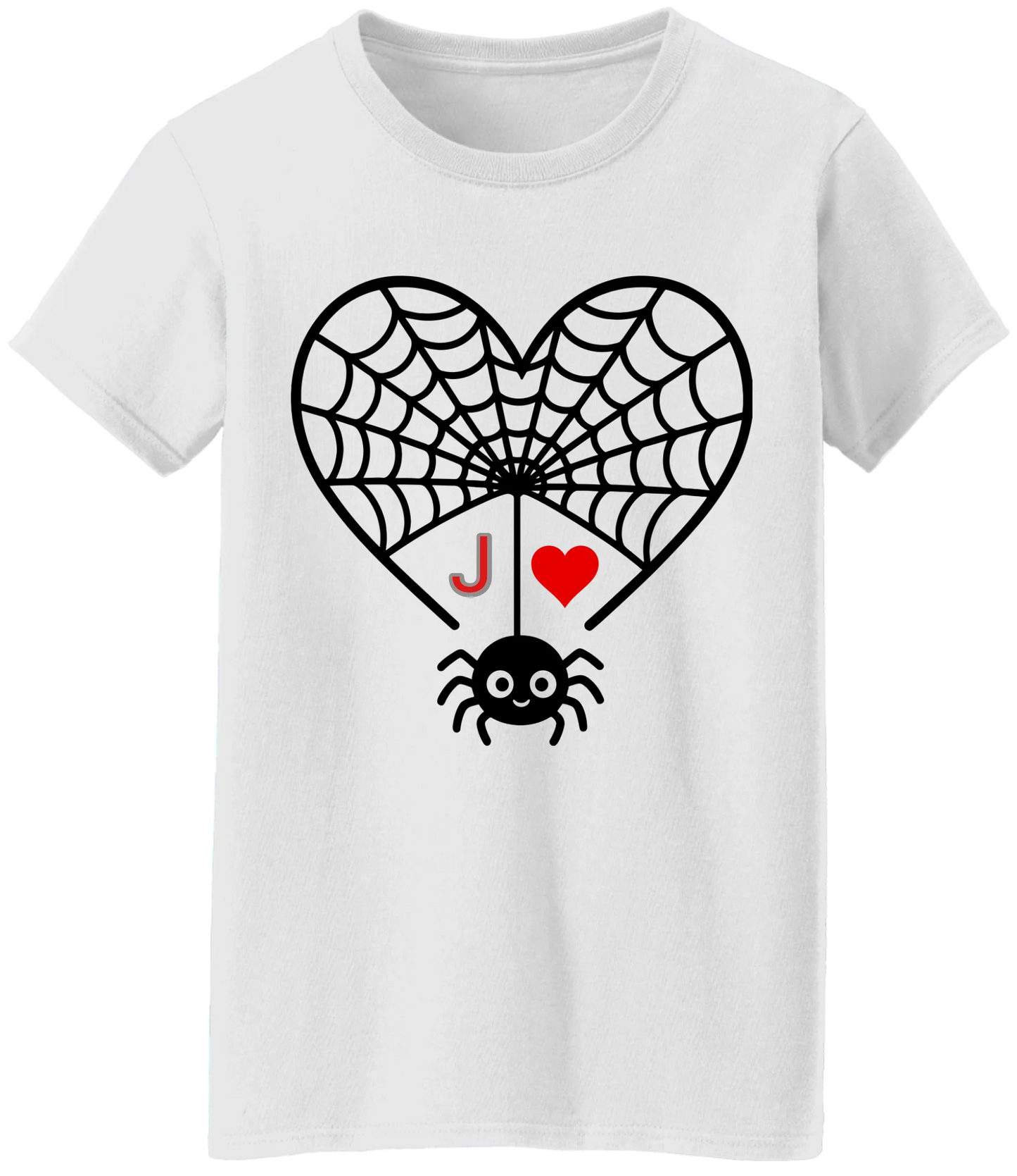 Personalized First Initial - Heart Spider Web Matching Family Shirts