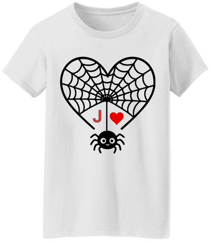 Personalized First Initial - Heart Spider Web Matching Family Shirts