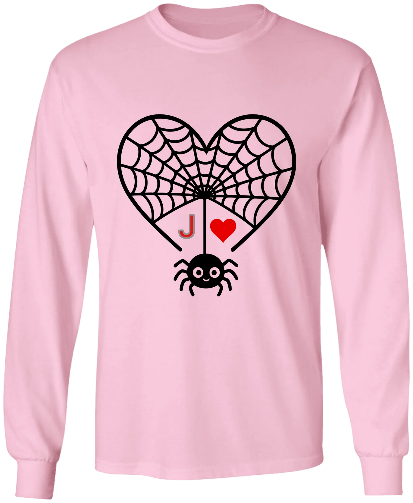 Personalized First Initial - Heart Spider Web Matching Family Shirts