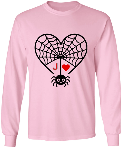 Personalized First Initial - Heart Spider Web Matching Family Shirts