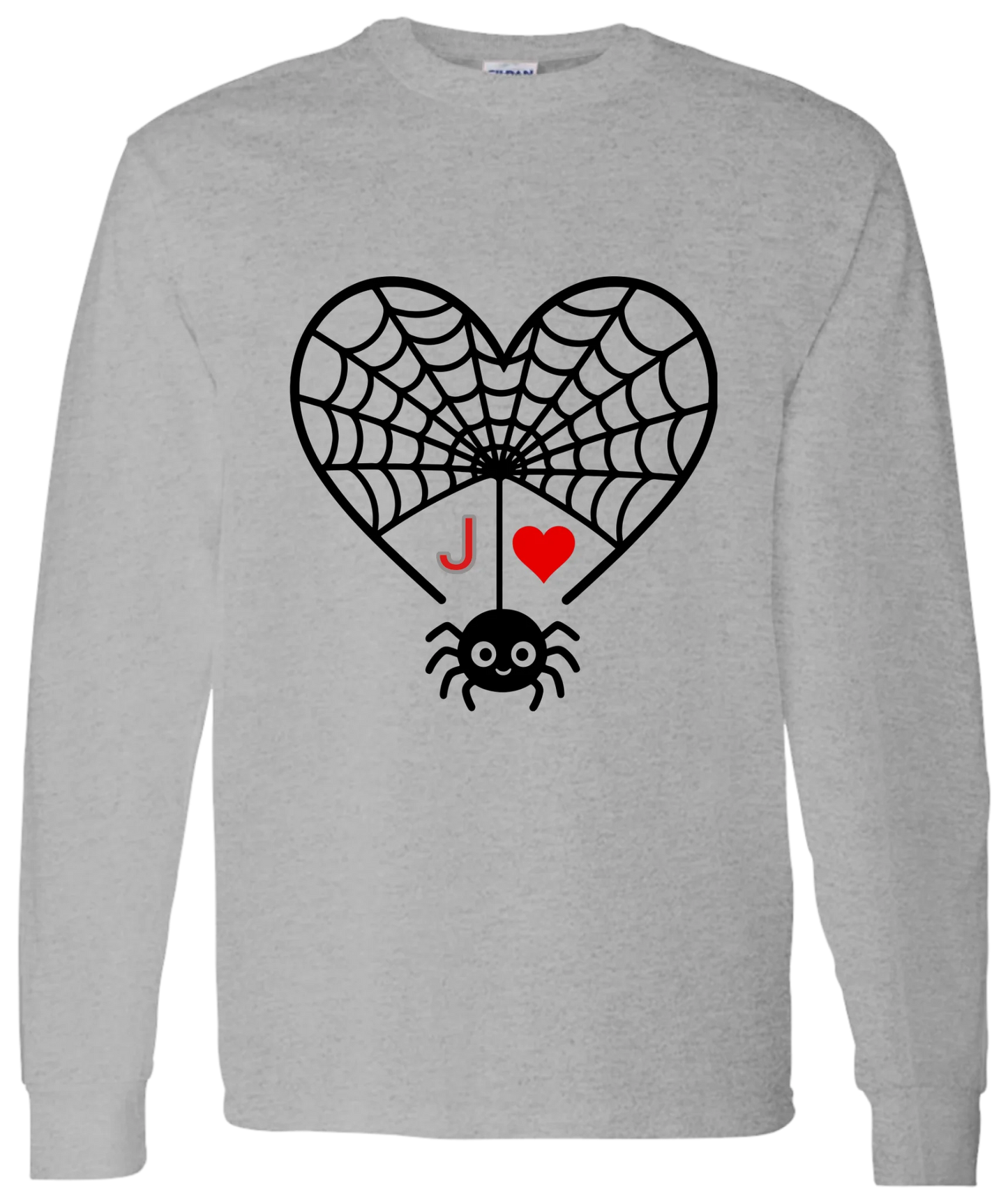 Personalized First Initial - Heart Spider Web Matching Family Shirts