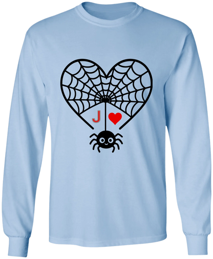 Personalized First Initial - Heart Spider Web Matching Family Shirts
