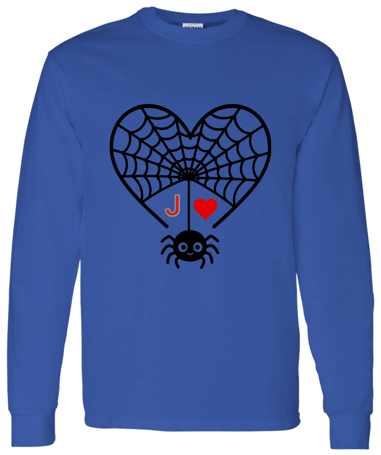 Personalized First Initial - Heart Spider Web Matching Family Shirts