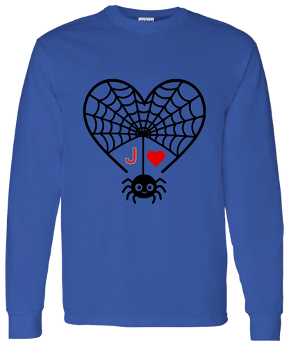 Personalized First Initial - Heart Spider Web Matching Family Shirts