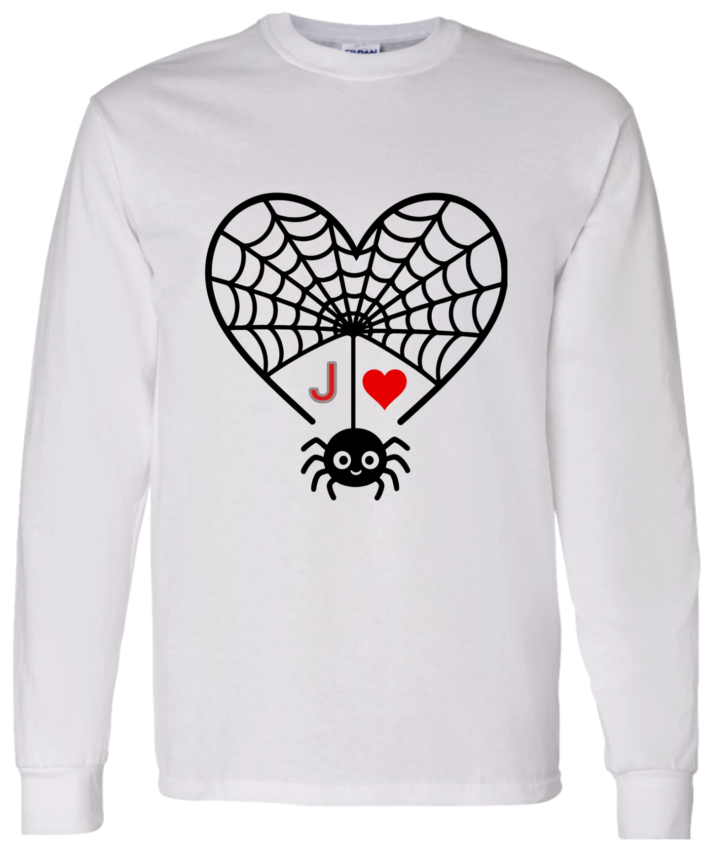 Personalized First Initial - Heart Spider Web Matching Family Shirts