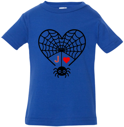 Personalized First Initial - Heart Spider Web Matching Family Shirts