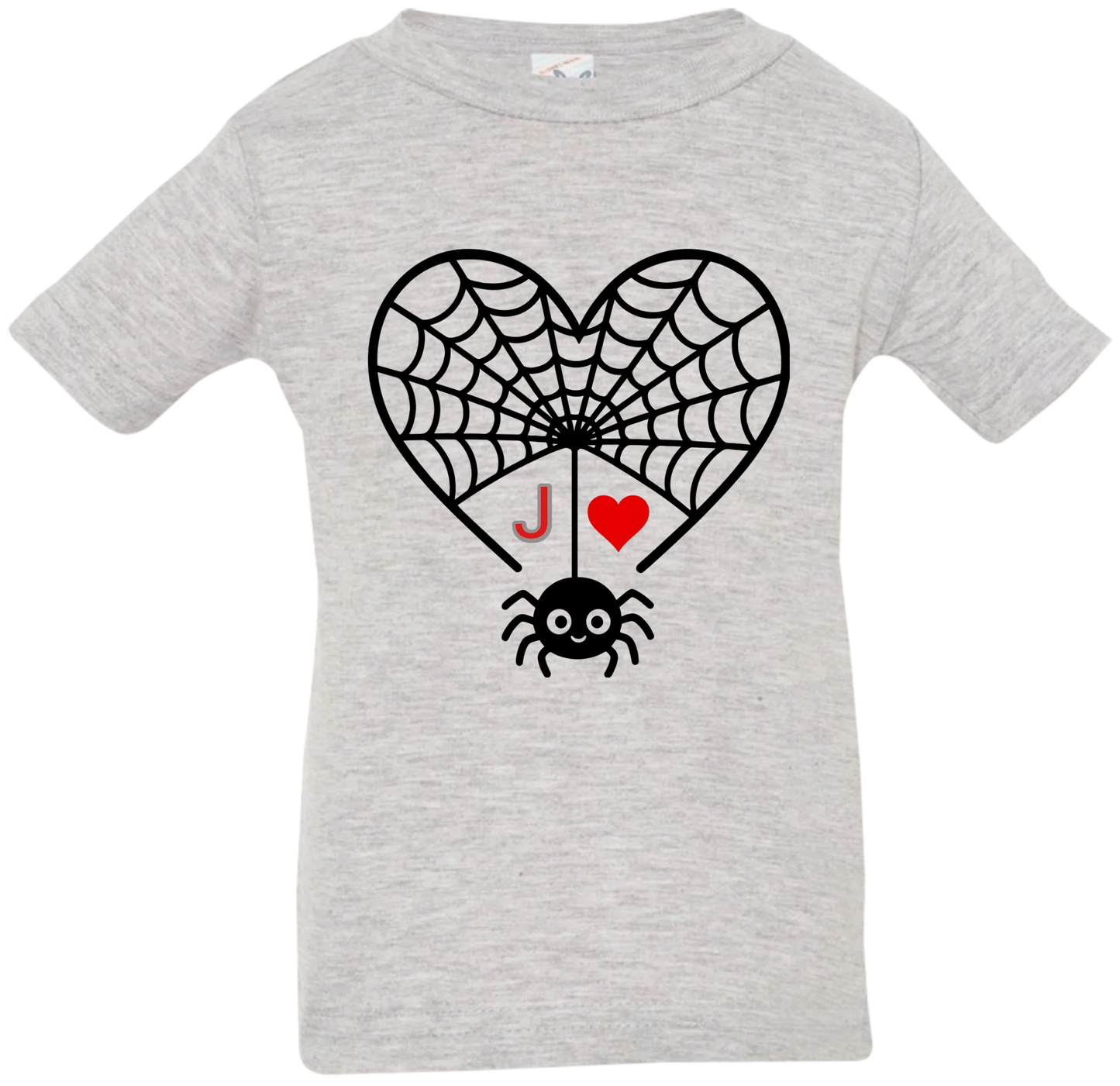Personalized First Initial - Heart Spider Web Matching Family Shirts