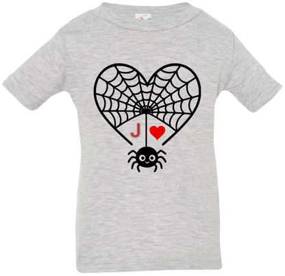Personalized First Initial - Heart Spider Web Matching Family Shirts