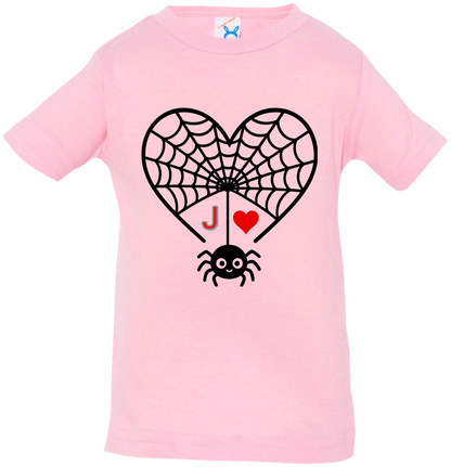 Personalized First Initial - Heart Spider Web Matching Family Shirts