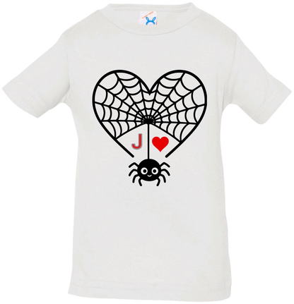Personalized First Initial - Heart Spider Web Matching Family Shirts