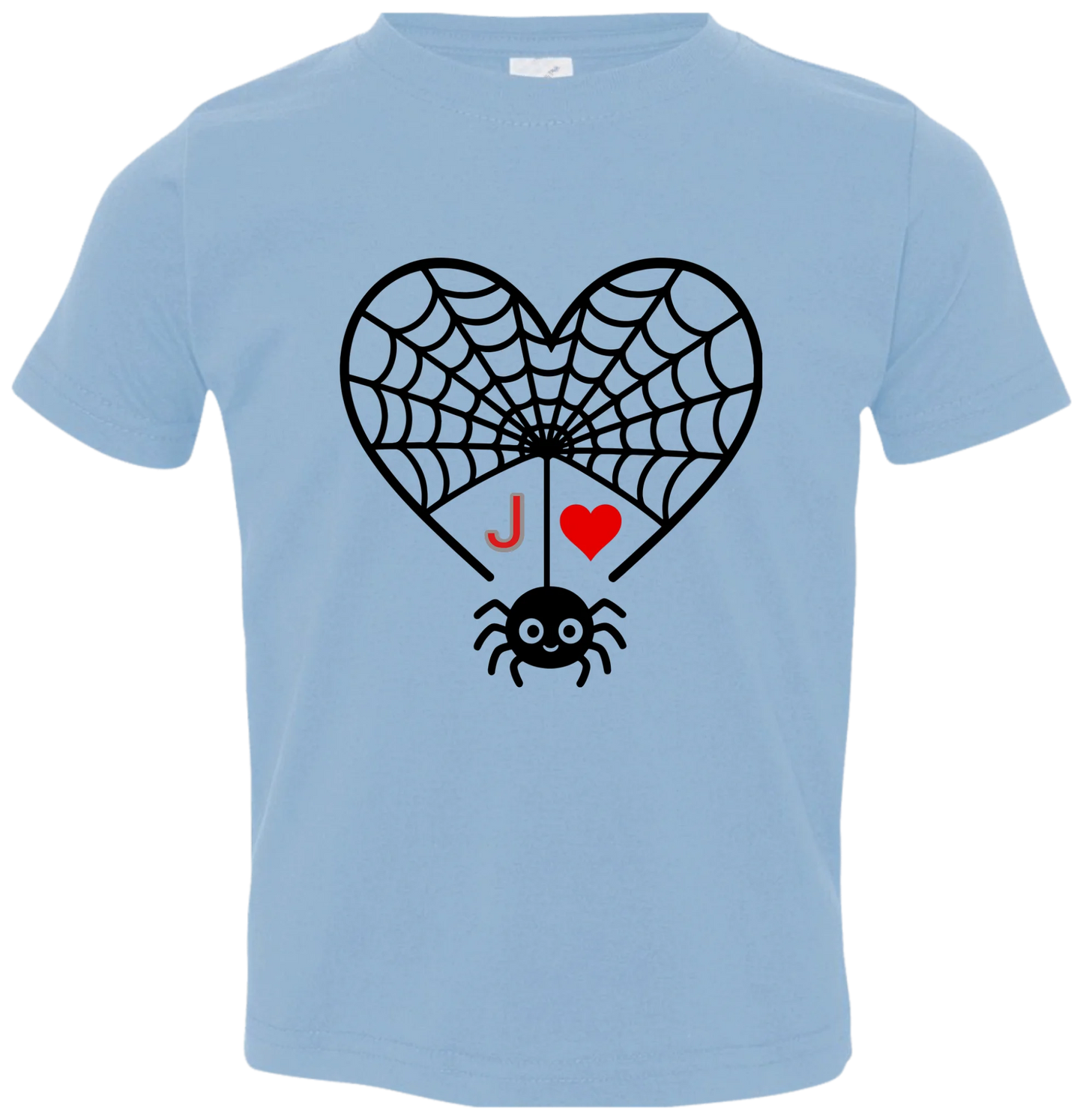Personalized First Initial - Heart Spider Web Matching Family Shirts
