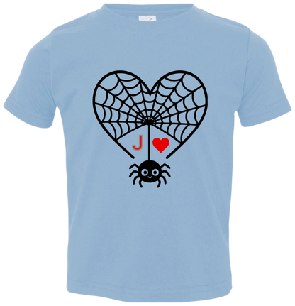 Personalized First Initial - Heart Spider Web Matching Family Shirts