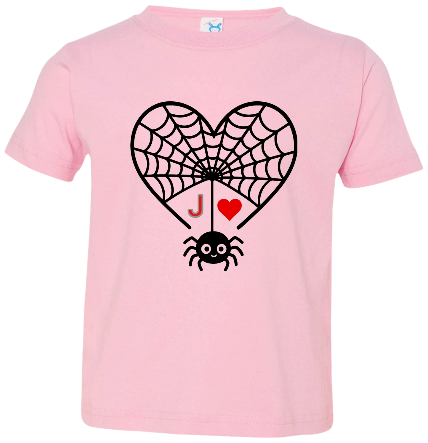 Personalized First Initial - Heart Spider Web Matching Family Shirts