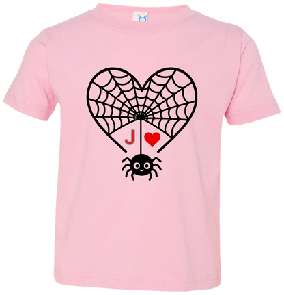 Personalized First Initial - Heart Spider Web Matching Family Shirts