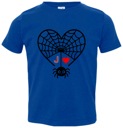 Personalized First Initial - Heart Spider Web Matching Family Shirts