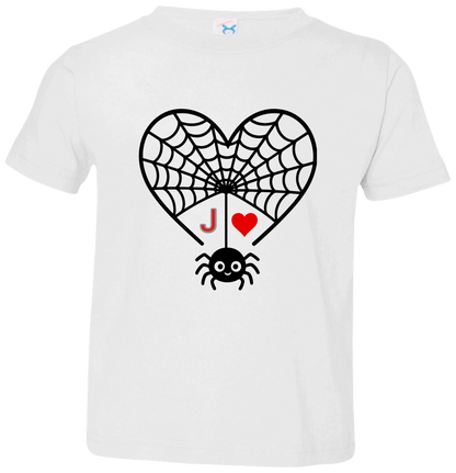 Personalized First Initial - Heart Spider Web Matching Family Shirts