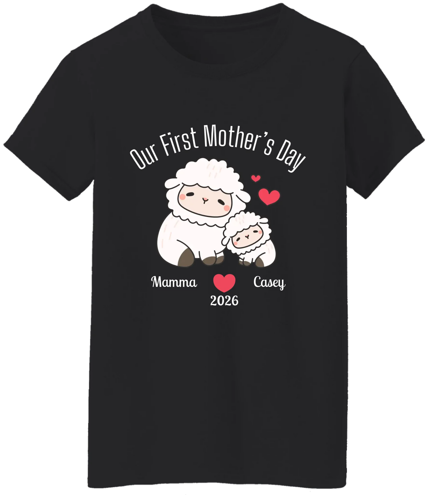 Personalized - Our First Mother's Day - Mamma & Baby Lambs Matching Shirts